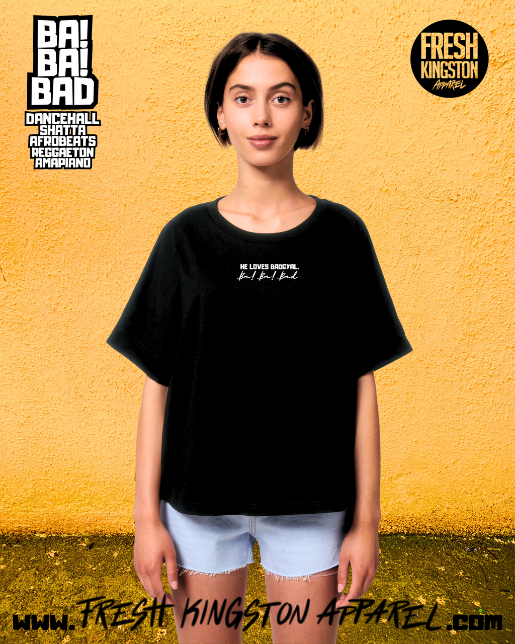 Girlie-Shirt "He Loves Badgyal"